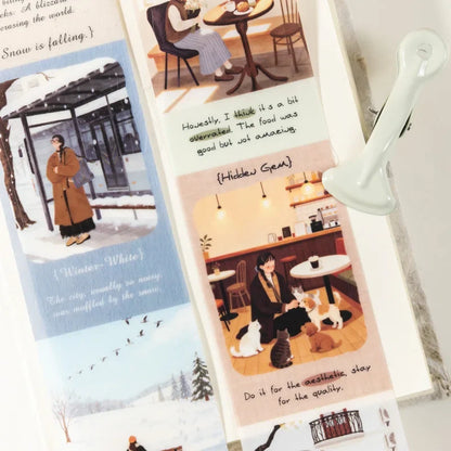 Leisure Holiday Vacation PET Die-Cut Tape Sticker Roll | 4.5x200cm for Journal Scrapbook