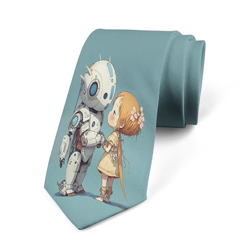Newly Designed Cartoon Necktie 3D Printing Harajuku Fashion Kawaii Unisex Tie 8CM Slim Dating Wedding Party Tie Cosplay