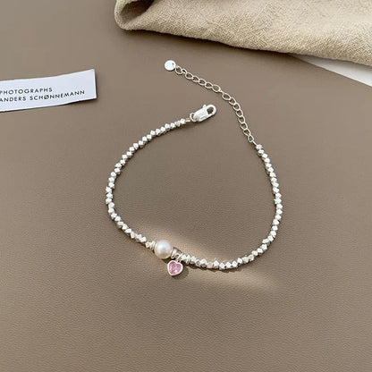 Sterling Silver plated Thai Silver Bracelet for Women Vintage Geometric Heart Love Lucky Punk Jewelry 2023 New Dropship
