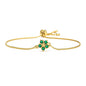 NEWBUY Fashion Gold Color Colourful CZ Zircon Flower Charm Bracelets For Women Party Jewelry Accessories