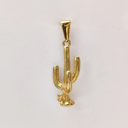 Trendy Gold - Plated Stainless Steel Cactus Pendant Necklace for Men & Women - Non - Fading, Ideal Gift, Fashion Jewelry