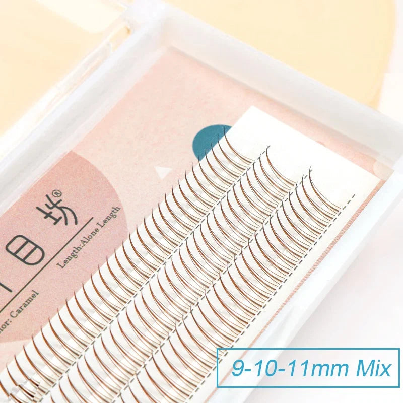 Brown Lashes A Type False Eyelashes 8-12mm | Natural Fairy Lash Clusters for Korean Makeup