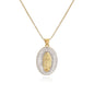 NEWBUY 2025 New Trendy Silver/Gold Mix Color Shiny AAA CZ Inlay Virgin Mary & Priest Pendant Necklaces