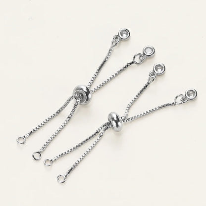 2/4pcs 5/7/12cm 14K/18K Gold Color Plated Brass Adjustable Slider Chains For DIY Bracelet Making Jewelry Making Accessories