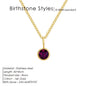 Birthstone Necklace for Woman Stainless Steel 12 Constellation DIY Colourful Zirconia Pendat Birthday Gift Jewelry Wholesale