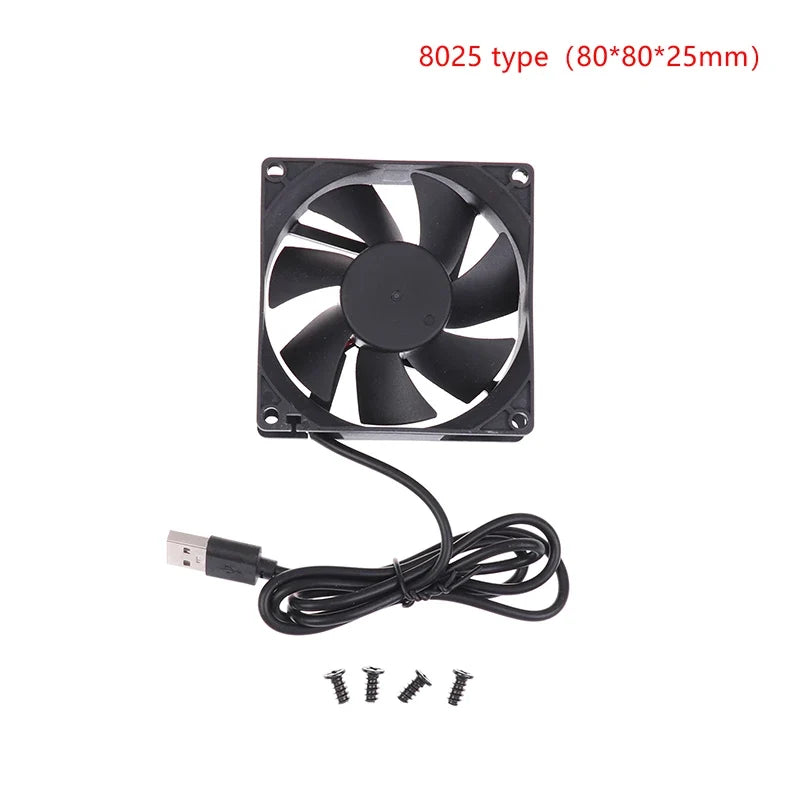 USB Brushless Cooling Fan 5V for Router TV Box Computer | 4 Size Options