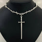 Barbed Wire Choker Necklace | Gothic Punk Thorns Chain for Women