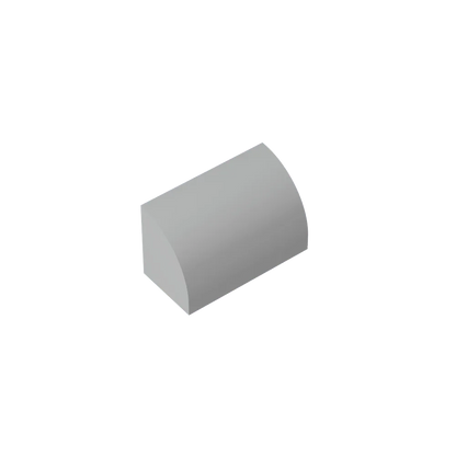 Gobricks GDS-M063 Curved Brick 1 x 2 x 1 No Studs | Compatible Building Block