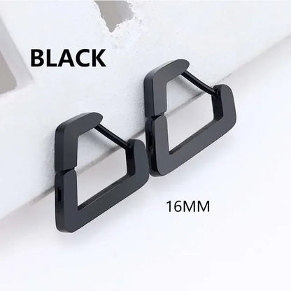 Geometric Hoop Earrings for Men and Women | Stainless Steel Punk Studs