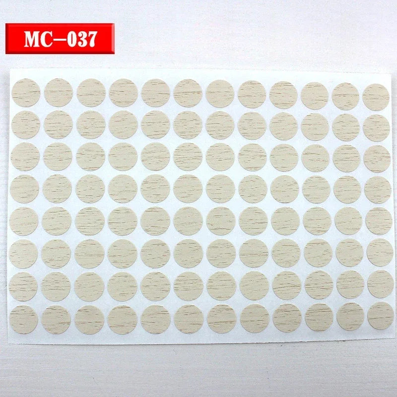 96Pcs 15mm Wood Furniture Screw Cap Covers | Self-Adhesive Hole Stickers for Desk Cabinets