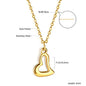 ASONSTEEL Romantic Heart Pendant Necklace | Gold Stainless Steel Choker for Women Gift