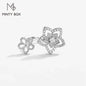 MINTYBOX S925 Sterling Sliver Flower Moissanite Rings for Women D Color Diamond Wedding Band Sparkly Fine Jewelry Certificated
