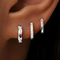 Gold Hoop and Stud Earrings Set | 3-Piece Stainless Steel Jewelry Collection