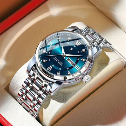 New Gifts Casual Business Diamond Clock Men Luxury Watch Automatic Watches Mens Fashion Quartz Wristwatches Gold Reloj Hombre