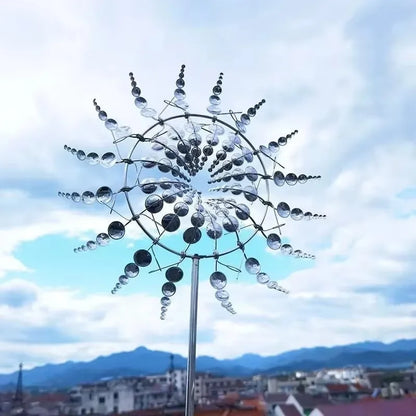 Outdoor Metal Unique Windmill Wind Rotation Sculpture Decoration Garden Art Decoration