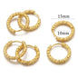 6pcs Stainless Steel Rectangular Textured Earrings Set | 18K PVD Gold Plated DIY Jewelry Parts