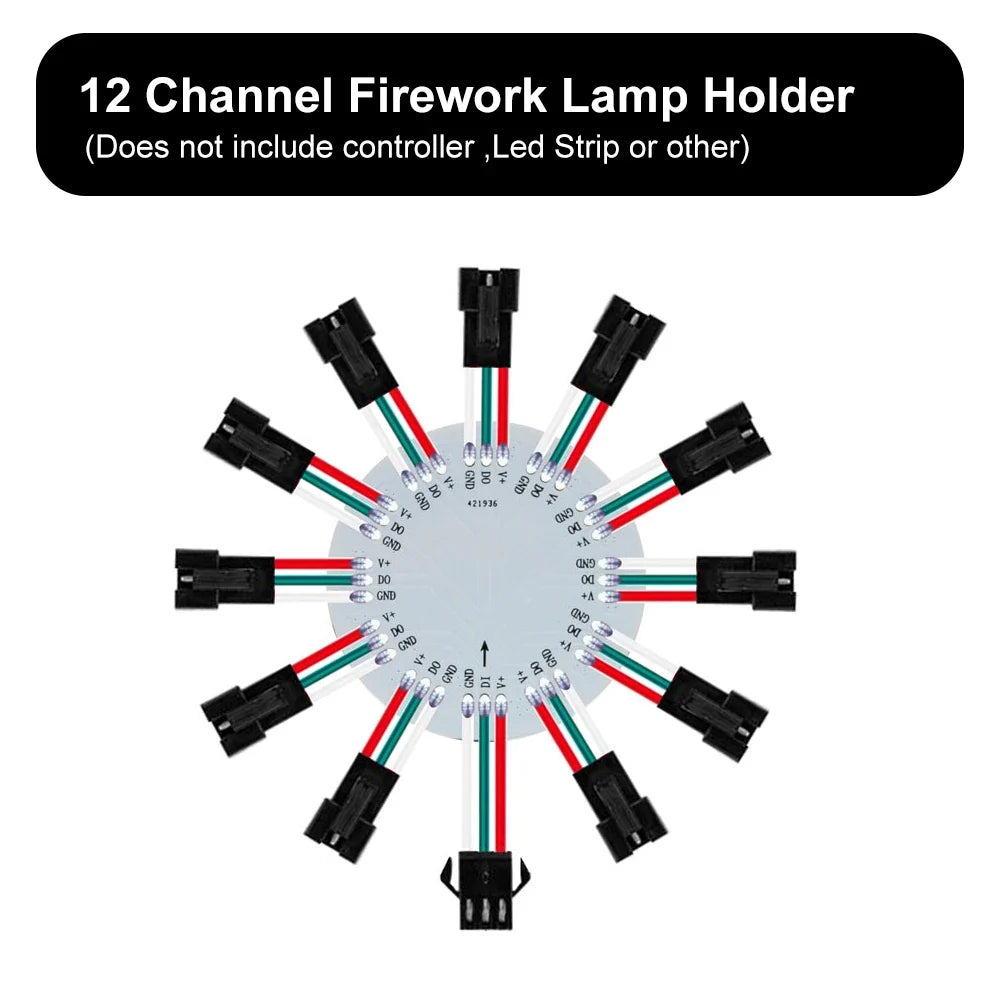 WS2812B LED Firework Light Module Panel 10/11/12/13 Channel | Individually Addressable Pixel Strip Ring