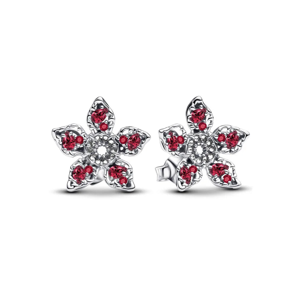 European New 925 Silver Butterfly Flower Stud Earrings, Fit Women's Festival Exquisite Charm Jewelry Gifts