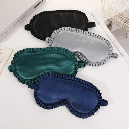 Silk Sleep Mask with Elastic Band and Lace Trim | Lightproof Breathable Eye Cover