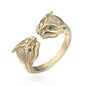 NEWBUY High Quality Fashion Statement Big Animal Ring For Women Girl Party Jewelry Gold Color Zircon Leopard Open Ring Wholesale