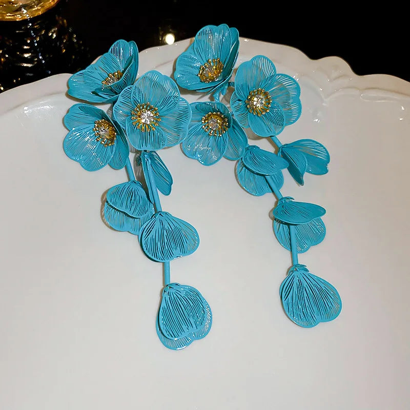 Flower Petal Tassel Earrings | Lightweight Acrylic Drop Earrings