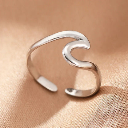 Stainless Steel Rings Simpler Geometric Fashion Vintage Fine Adjustable Open Rings For Women Jewelry Weddings Gifts New Trendy