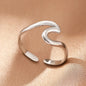 Stainless Steel Rings Simpler Geometric Fashion Vintage Fine Adjustable Open Rings For Women Jewelry Weddings Gifts New Trendy