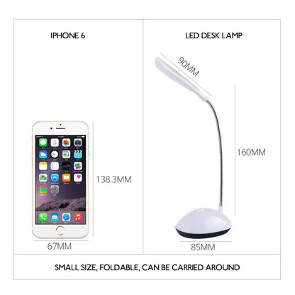 Portable LED Desk Lamp | Eye-Protecting Folding Reading Light for Bedroom and Study