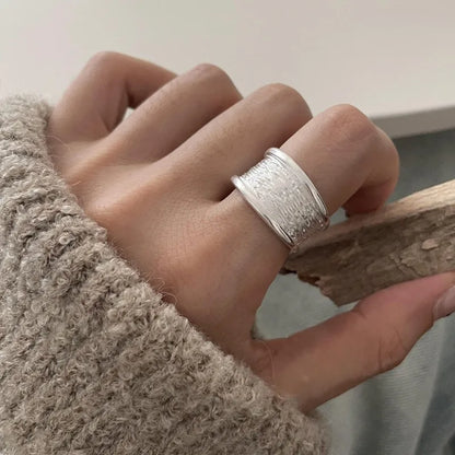 PANJBJ 925 Sterling Silver Pearl Irregular Ring | Women Shell Overlapping Hollow Sweet Design Jewelry