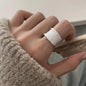 PANJBJ 925 Sterling Silver Pearl Irregular Ring | Women Shell Overlapping Hollow Sweet Design Jewelry