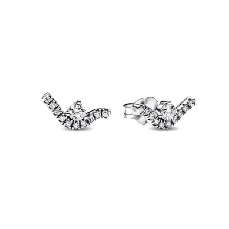 European New 925 Silver Butterfly Flower Stud Earrings, Fit Women's Festival Exquisite Charm Jewelry Gifts