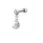 Moon Star Cartilage Earring Set | Cute Tragus Helix Daith Jewelry