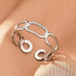 Stainless Steel Rings Vintage Exquisite Hollow Adjustable Open Statement Rings Light Luxury Fashion Rings For Women Jewelry New