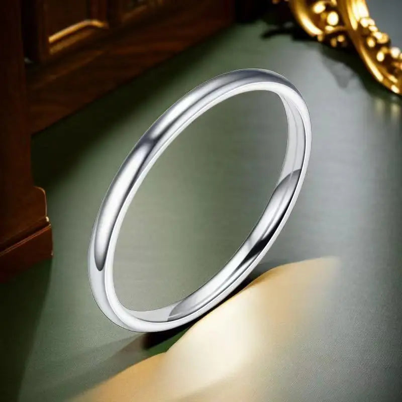Stainless Steel Rings Gold Color/Silver ColorAnti-allergy Smooth Simple Wedding Couples Rings Bijouterie