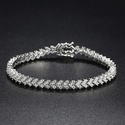 NeeTim Moissanite Tennis Bracelet 925 Sterling Silver Lab Diamond Bracelets with White Gold Plated  Fine Jewelry For Women