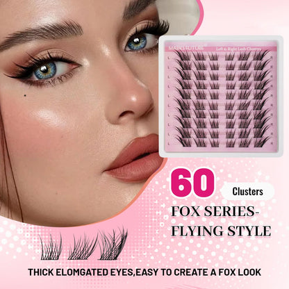 Natural Eyelash Clusters DIY 3D Cat Eye Lashes | C Curly Individual Lashes