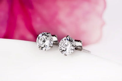 Crystal Zircon 925 Sterling Silver Stud Earrings | Fine Jewelry for Women
