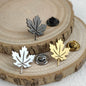 New maple leaf men's lapel pin, 316L stainless steel gold-plated badge, black brooch for suit accessories, gift for father