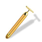 Gold Plated Facial Roller Massager | T-Shape Vibration Face Lift Tool