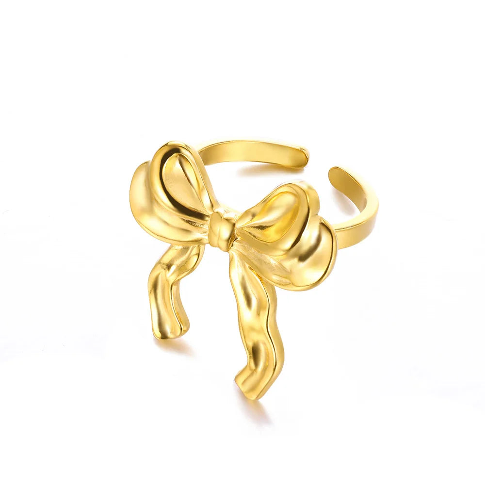 Stainless Steel Exaggerated Big Flower Rings For Women Gold Color Sunflower Finger Ring Female Fashion Aesthetic Jewelry Gift