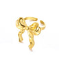 Stainless Steel Exaggerated Big Flower Rings For Women Gold Color Sunflower Finger Ring Female Fashion Aesthetic Jewelry Gift