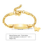 Custom Personalized Name ID Bracelet Gilrs Boy Gifts, Stainless Steel Curb Chain Link Crown Bracelet Not Allergic