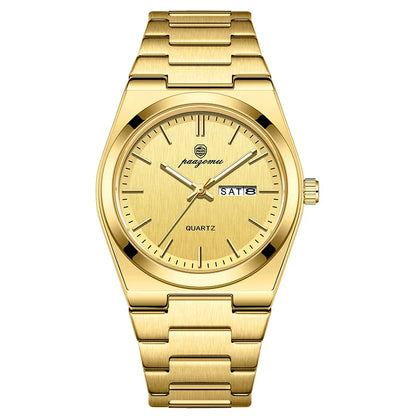 PAAZOMU Ultra Thin Quartz Watch Men Women Minimalist Style Waterproof Luminous Wristwatch Comfortable Strap Daily Office Gift