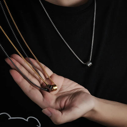 Stainless Steel Personalized Cylindrical Small Waist Necklace Simple And Casual Style Collarbone Chain Versatile Accessories
