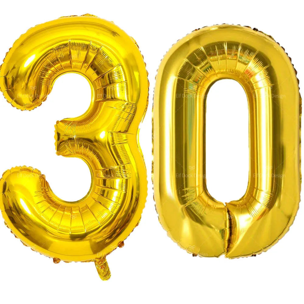 Large Gold Number Balloon 40 Inch | Milestone Birthday & Anniversary Decoration