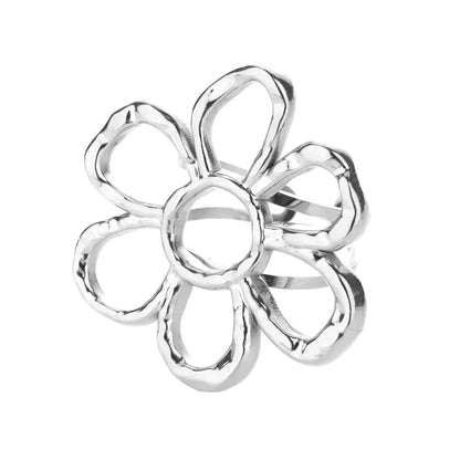 Stainless Steel Exaggerated Big Flower Rings For Women Gold Color Sunflower Finger Ring Female Fashion Aesthetic Jewelry Gift