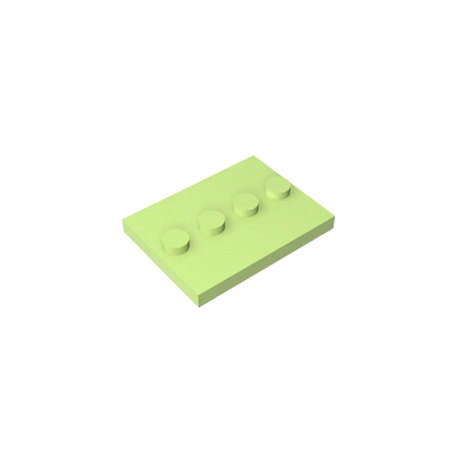 Gobricks GDS-980 Tile, Modified 3 x 4 with 4 Studs in Center | Compatible Building Block for DIY and MOC