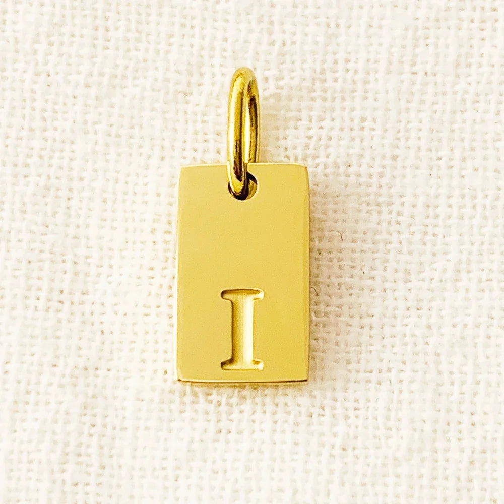 SUNIBI Alphabet Charm Pendant for Necklaces Stainless Steel Jewelry DIY Engraved Lettering Accessories Women's Fashion Jewelry