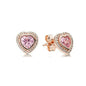 Rose Gold Color 925 Silver Sterling Flower Stud Earrings, Fit Women's Festival Christmas Charm Jewelry Gifts