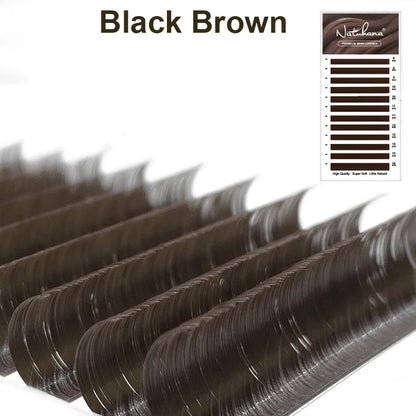 NATUHANA Caramel Colored Lashes | Individual Faux Mink Eyelashes